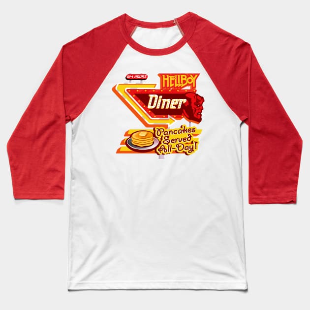 Hellsboy Diner Sign Baseball T-Shirt by Alema Art